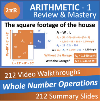 Preview of Whole Numbers - 212 Video Walkthroughs - Arithmetic Chapter 1