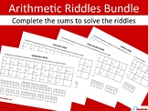 Arithmetic Riddles Bundle - Add, Subtract, Multiply and Mi