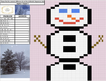 Preview of Arithmetic Sequence: Common Difference "Pixel Art