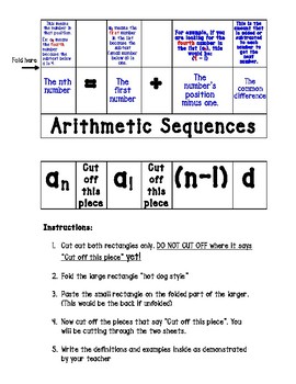 Preview of Arithmetic Sequence Foldable