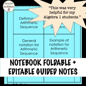 geometric and arithmetic sequences math notebook