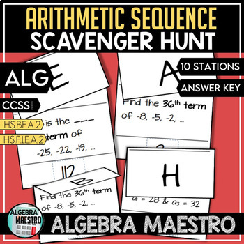 Preview of Arithmetic Sequence Scavenger Hunt