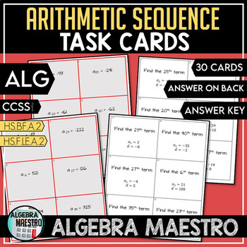 Preview of Arithmetic Sequence Task Cards