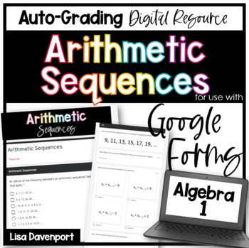 Preview of Arithmetic Sequences Google Forms Homework