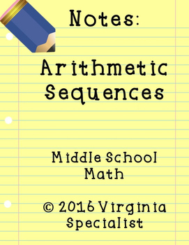 Preview of Arithmetic Sequences Guided Notes