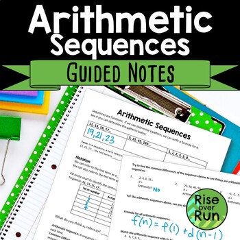 Preview of Arithmetic Sequences and Formulas Guided Notes