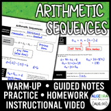 Arithmetic Sequences Lesson | Warm-Up | Guided Notes | Homework