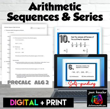 Preview of Arithmetic Sequences & Series Digital plus PRINT Assignment