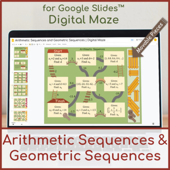 Preview of Arithmetic Sequences and Geometric Sequences | Digital Maze