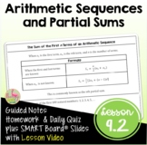 Arithmetic Sequences and Partial Sums with Lesson Video (Unit 9)