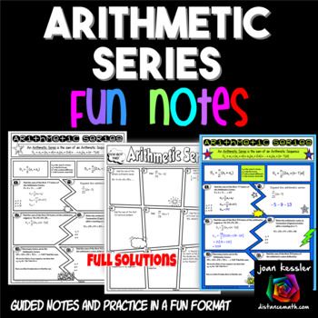 Preview of Arithmetic Series FUN Notes Doodle Pages and Practice