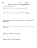 Arithmetic and Geometric Sequence Practice
