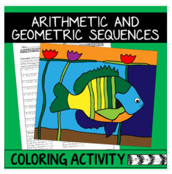 Arithmetic and Geometric Sequences Coloring Activity by Melodramathic