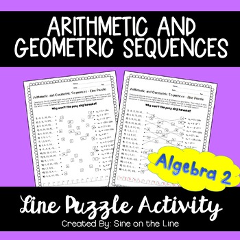 Preview of Arithmetic and Geometric Sequences: Line Puzzle Activity