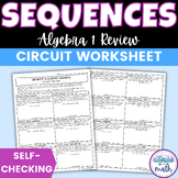 Arithmetic and Geometric Sequences Worksheet Self Checking