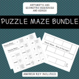 Arithmetic and Geometric Sequences and Series Puzzle Maze BUNDLE