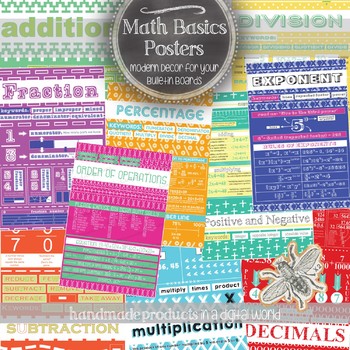 Preview of Math Posters: 10 Modern Posters plus 10 Handouts with an Activity