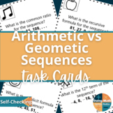 Arithmetic vs Geometric Sequences Task Cards