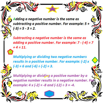 Preview of Arithmetic with negatives