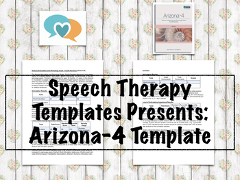 Preview of Arizona-4 Template | Speech Therapy Assessment