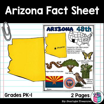 Preview of Arizona Fact Sheet for Early Readers - A State Study