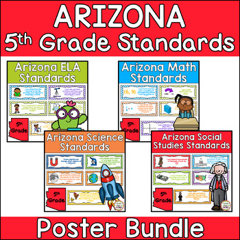 Arizona Fifth Grade Standards Poster Bundle: Math, ELA, Science ...