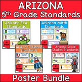 Arizona Fifth Grade Standards Poster Bundle: Math, ELA, Sc