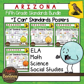 Preview of Arizona Fifth Grade Standards Posters BUNDLE