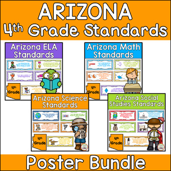 Arizona Fourth Grade Standards Poster Bundle by Terrific Times in Third