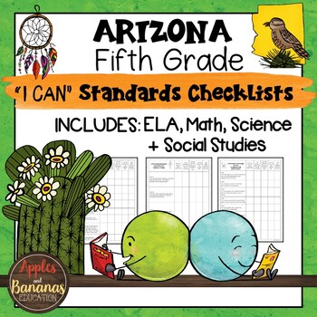 Preview of Arizona I Can Standards Checklists Fifth Grade