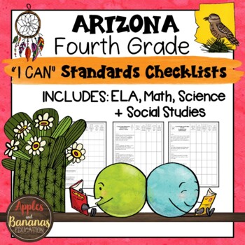 Preview of Arizona I Can Standards Checklists Fourth Grade
