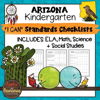 Preview of Arizona I Can Standards Checklists Kindergarten