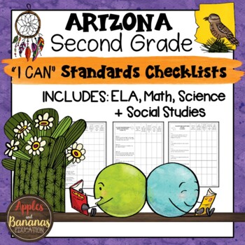 Preview of Arizona I Can Standards Checklists Second Grade