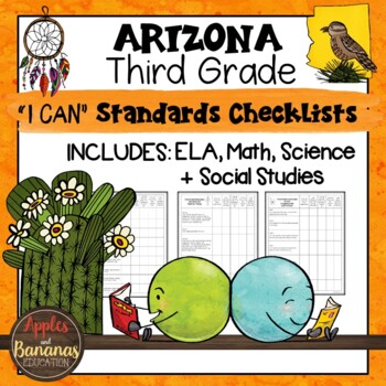 Preview of Arizona I Can Standards Checklists Third Grade