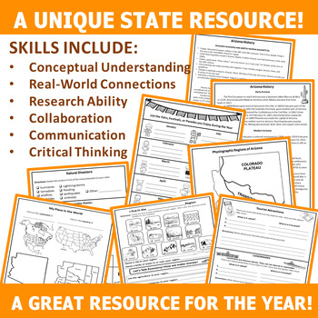 Arizona State History Research Project Booklet by Paradise Creations