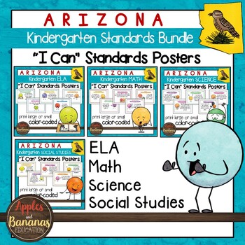 Preview of Arizona Kindergarten Standards Posters BUNDLE