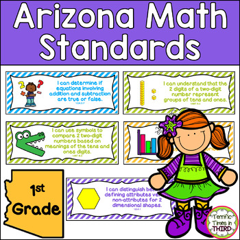 Arizona Math Standards Posters for 1st Grade by Terrific Times in Third