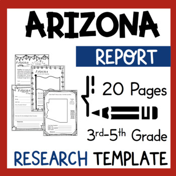 Preview of Arizona State Research Report Project Template Informational Writing Lesson AZ