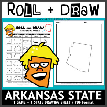 Preview of Arizona Roll and Draw Silly State Game NO PREP Drawing Activity