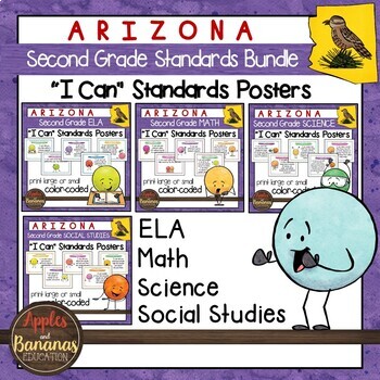 Preview of Arizona Second Grade Standards Posters BUNDLE