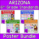 Arizona Sixth Grade Standards Poster Bundle: Math, ELA, Sc