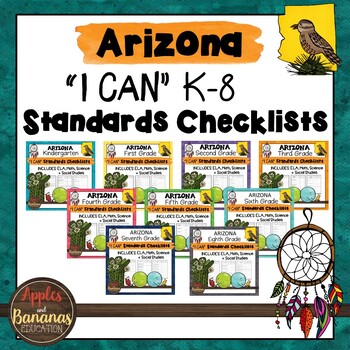 Preview of Arizona Standards Checklists K-8 Bundle