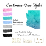 Arizona State Glitter and Watercolor Digital Clipart Pack
