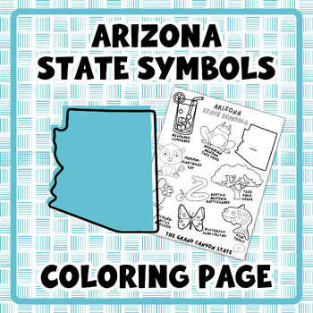 Preview of Arizonia State Symbols Coloring Page | for PreK and Kindergarten Social Studies