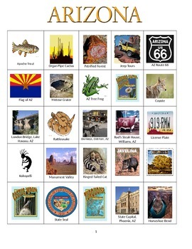 Preview of Arizona:  State Symbols and Sites