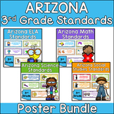 Arizona Third Grade Standards Poster Bundle: Math, ELA, Sc