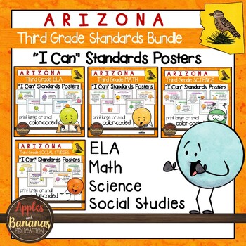 Preview of Arizona Third Grade Standards Posters BUNDLE