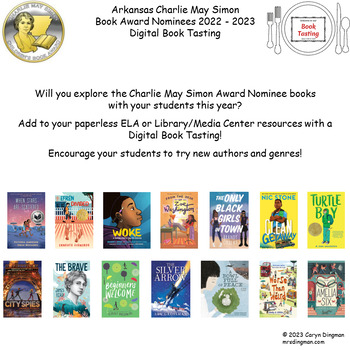 Preview of Arkansas Charlie May Simon CBA 2022-2023 Book Nominees Digital Book Tasting