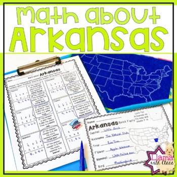 Preview of Math about Arkansas State Symbols through Addition Practice