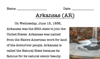 Preview of Arkansas Reading Comprehension